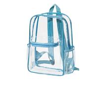POIUIYQA Sac à Dos Transparent PVC, Sac à Dos Clair Multicolore, Sac Transparent Sécurisé pour Concert, Sport, Voyage, Sac à Dos à Bandes Colorées, Plusieurs Couleurs Disponibles