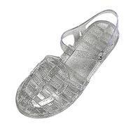 POIUIYQA Sandales en caoutchouc pour femme, unisexes, en plastique, chaussures classiques à boucle transparente