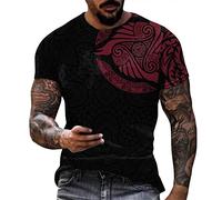 POIUIYQA T-shirt à col rond pour homme - T-shirt à manches longues et à manches courtes - Imprimé graphique numérique 3D - T-shirt d'été d'automne 2024