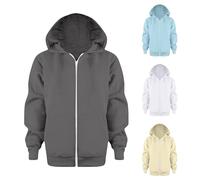 POIUIYQA Veste Sweat à Capuche Enfant zippée complète, Sweat-Veste Manches Longues avec Poches Avant, Plusieurs Coloris, Tenue décontractée Mixte garçon Fille mi-Saison Quotidien