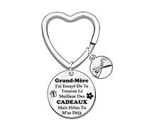 POIUYTRE Cadeau Fete des Grand mere Porte-clés Mamie - La Meilleure Mamie du Monde Je t'aime pour toujours - Fete des Grand mere Porte Clefs Mamie Cadeau Anniversaire Femme Cadeau Noel Mamie (2)