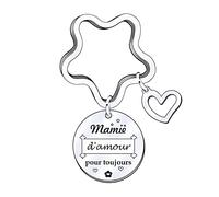 POIUYTRE Cadeau Fete des Grand mere Porte-clés Mamie - La Meilleure Mamie du Monde Je t'aime pour toujours - Fete des Grand mere Porte Clefs Mamie Cadeau Anniversaire Femme Cadeau Noel Mamie (5)