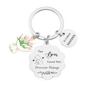 POIUYTRE Cadeau Fête des Mères, Cadeau Maman, Porte-Clés Maman, Original, Argent