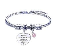 POIUYTRE Cadeau Nounou Fin de Contrat Cadeu Noel Nounou Cadeau Nounou Original Merci Nounou Bracelet Nounou Cadeau d'anniversaire Nounou Bracelet Femme Cadeau Femme (1)