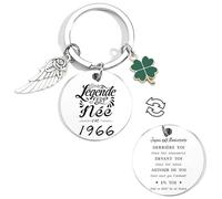 POIUYTRE Cadeaux 60e Anniversaire pour Lui Garçon Homme 1966, Porte-clés Joyeux 60e Anniversaire, Cadeaux 60 Ans pour Elle Femme, Une légende est née en 1996 (60)