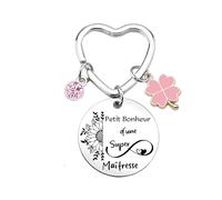POIUYTRE Idee Cadeau Maitresse D'école, Merci Maitresse Cadeaux Original, Cadeau Fin D'Année Utile Porte Clef Cadeaux Professeur Retraite, Porte - clés Maîtresse Anniversaire Noel (3)