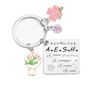 POIUYTRE Porte-clés AESH Cadeau Remerciement AESH Porte Clef Merci Cadeau Maitresse D'école Remerciement Personnalisé Fin d'Année, Professeur, Symbole Amour & Bonheur (1)