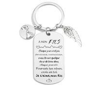 POIUYTRE Porte-Clés Je T'aime Mon Fils - Cadeau d'Anniversaire et Noël Personnalisé