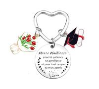 POIUYTRE Porte clés Maîtresse Cadeau Maitresse Porte clef Maîtresse Cadeau Maitresse d'école Cadeau Porte cles Femme Cadeau de fin d'année Scolaire Cadeau Maîtresse école
