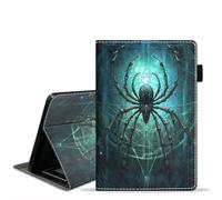 POIUYTREW Étui pour tablette Amazon Kindle Fire HD 10 et 10 Plus 10,1" (13e/11e génération, sortie 2023/2021) - Étui portefeuille en cuir synthétique avec fonction veille/réveil automatique, araignée