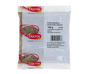 Poivre gris moulu 100g - Marque Ducros - 1 sachet