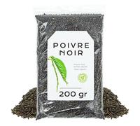Poivre Noir Entier 200g | Avec un Arôme Intense et une Saveur Épicée, Idéal pour Cuisine, Assaisonnements, Marinades et Rehausser les Recettes