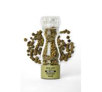 Poivre Vert du Sri Lanka en Moulin - Saveur Fraîche, Herbacé & Piquant doux | Idéal pour Viandes Blanches/Rouges, Poissons, Fraises & Mangues | 25 g | Moulin Rechargeable| Quai Sud
