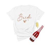 pojah JGA Team Bride T-Shirt pour Femme, Enterrement de Vie de Jeune Fille, Brautjungfer T-Shirt,Demoiselle d'honneur