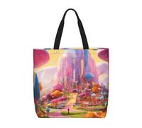 pojknbv Candy Land Sac de rangement extra large léger réutilisable pour shopping, voyage, plage