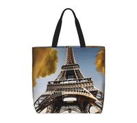 pojknbv Cityscape Paris Tour Eiffel Sac de rangement extra large léger réutilisable Sac fourre-tout pour shopping, voyage, plage