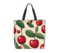 pojknbv Joli sac de rangement extra large rouge cerise 2 imprimés sac fourre-tout léger réutilisable sac fourre-tout shopping voyage plage