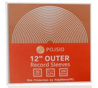 POJSIO Lot de 50 pochettes extérieures pour disques vinyles de 30,5 cm - 30,5 cm - Pour albums LP à pliage de 1 à 4 portails - 4 mm d'épaisseur - Résistantes aux UV - En plastique polyéthylène haute
