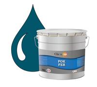 POK FER Bleu : Peinture de Finition Antirouille Laque Semi-Brillante Métaux Ferreux - 10L - RAL 5009 - Bleu Azur