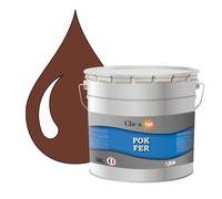 POK FER Marron : Peinture de Finition Antirouille Laque Semi-Brillante Métaux Ferreux - 10L - RAL 8002 - Brun de Sécurité