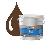 POK FER Marron : Peinture de Finition Antirouille Laque Semi-Brillante Métaux Ferreux - 10L - RAL 8011 - Brun Noisette