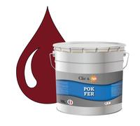 POK FER Rouge : Peinture de Finition Antirouille Laque Semi-Brillante Métaux Ferreux - 10L - RAL 3004 - Rouge Pourpre