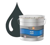 POK FER Vert : Peinture de Finition Antirouille Laque Semi-Brillante Métaux Ferreux - 10L - RAL 6012 - Vert Noir