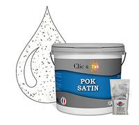 POK PAILLETTE : Peinture de Finition Acrylique Effet Pailleté Murs Intérieurs 10L - Blanc
