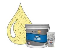 POK PAILLETTE : Peinture de Finition Acrylique Effet Pailleté Murs Intérieurs 5L - Jaune Pop-Corn