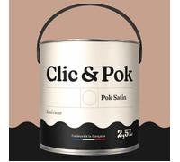 POK SATIN Peinture Mur Plafond - Intérieure Satinée Lessivable Multisupport - Beige Rosé - 2 5L