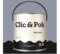 POK SATIN Peinture Mur Plafond - Intérieure Satinée, Lessivable, Multisupport - Blanc Oxydé - 5L