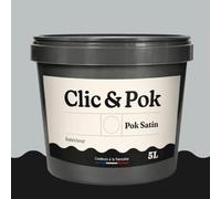 POK SATIN Peinture Mur Plafond - Intérieure Satinée, Lessivable, Multisupport - Gris Perle 50m² - 5L