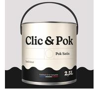 POK SATIN Peinture Mur Plafond - Intérieure Satinée Lessivable Multisupport - Lait de Rose - 2 5L
