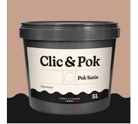POK SATIN Peinture Mur Plafond - Intérieure Satinée, Lessivable, Multisupport - Lin Clair - 5L