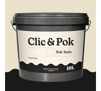POK SATIN Peinture Mur Plafond - Intérieure Satinée, Lessivable, Multisupport - Vanille 100m² - 10L
