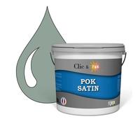 POK SATIN Peinture Mur Plafond - Intérieure Satinée, Lessivable, Multisupport - Vert Ancien - 10L