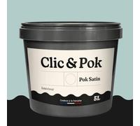 POK SATIN Peinture Mur Plafond - Intérieure Satinée, Lessivable, Multisupport - Vert Bleuté 50m² - 5L