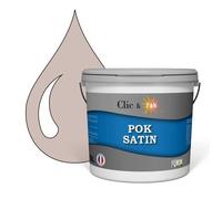 POK SATIN Peinture Mur Plafond - Intérieure Satinée, Lessivable, Multisupport - Vieux Rose Clair - 10L