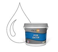 POK SATIN : Peinture Satin Lessivable Blanc 50m² - 5L