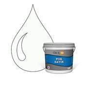 POK SATIN : Peinture Satin Lessivable Blanc Grisé 25m² - 2,5L
