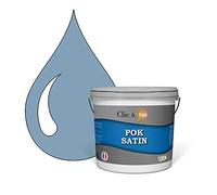 POK SATIN : Peinture Satin Lessivable Bleu d'Horizon 50m² - 5L