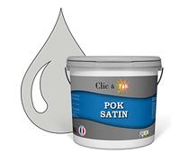 POK SATIN : Peinture Satin Lessivable Galet Gris 100m² - 10L