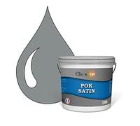 POK SATIN : Peinture Satin Lessivable Gris clair 50m² - 5L