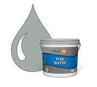 POK SATIN : Peinture Satin Lessivable Gris Moyen 50m² - 5L