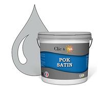 POK SATIN : Peinture Satin Lessivable Gris Perle 100m² - 10L