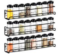Étagère murale épices Porte-épices avec bocaux à épices 27 pcs