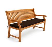 POKAR Coussin de Banc 140x40 cm | Housse Amovible et Liens Antidérapants | Galette d'Assise pour Banc de Jardin, Balancelle et Chaise | Intérieur et Extérieur | Oeko-TEX | Fabriqué en UE | Marron