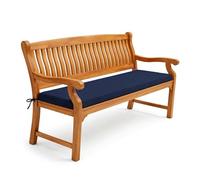 POKAR Coussin de Banc 170x40 cm | Housse Amovible et Liens Antidérapants | Galette d'Assise pour Banc de Jardin, Balancelle et Chaise | Intérieur et Extérieur | Oeko-TEX | Fabriqué en UE | Bleu Foncé
