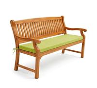 POKAR Coussin de Banc 170x50 cm | Housse Amovible et Liens Antidérapants | Galette d'Assise pour Banc de Jardin, Balancelle et Chaise | Intérieur et Extérieur | Oeko-TEX | Fabriqué en UE | Vert