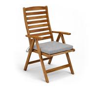 POKAR Coussin de Banc 40x40 cm | Housse Amovible et Liens Antidérapants | Galette d'Assise pour Banc de Jardin, Balancelle et Chaise | Intérieur et Extérieur | Oeko-TEX | Fabriqué en UE | Gris